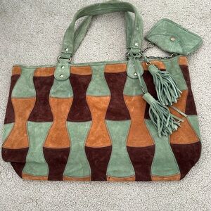 Cynthia Rowley genuine suede zippered tote *sample bag